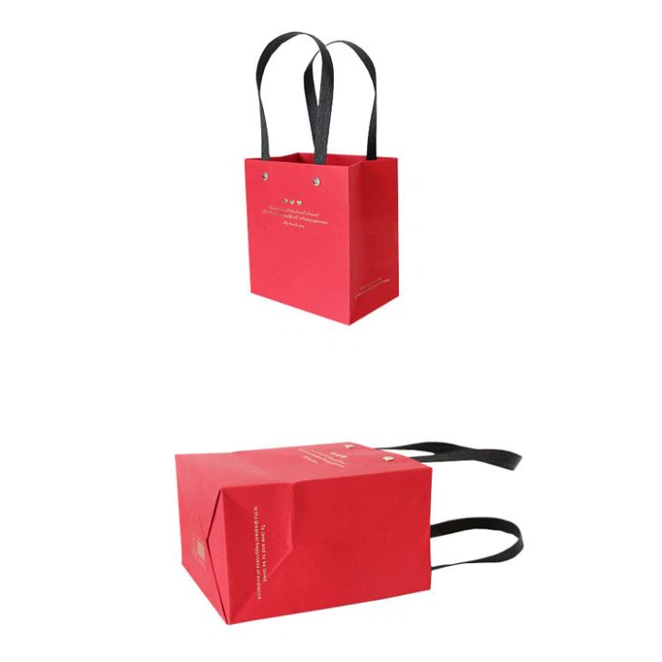 A4 Paper Bags With Logo Foil Stamping In Gold